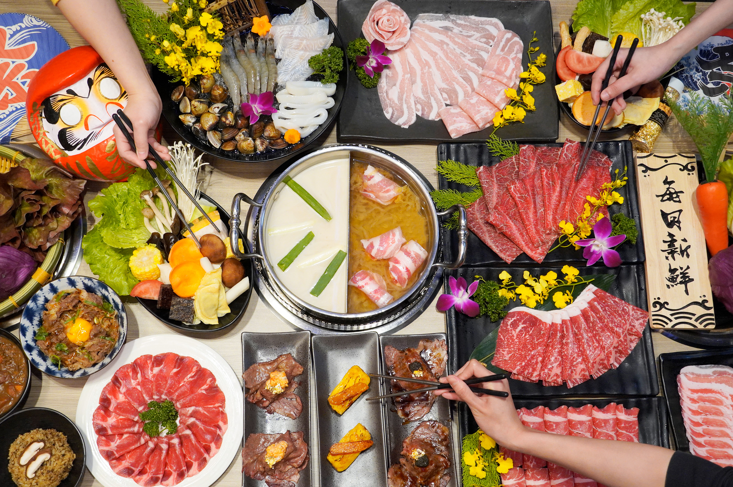 「涮樂和牛」霸氣升級! 整面酒牆無限嗨,哈根達斯無限享 烏魚子x和牛x九孔鮑魚超狂吃到飽