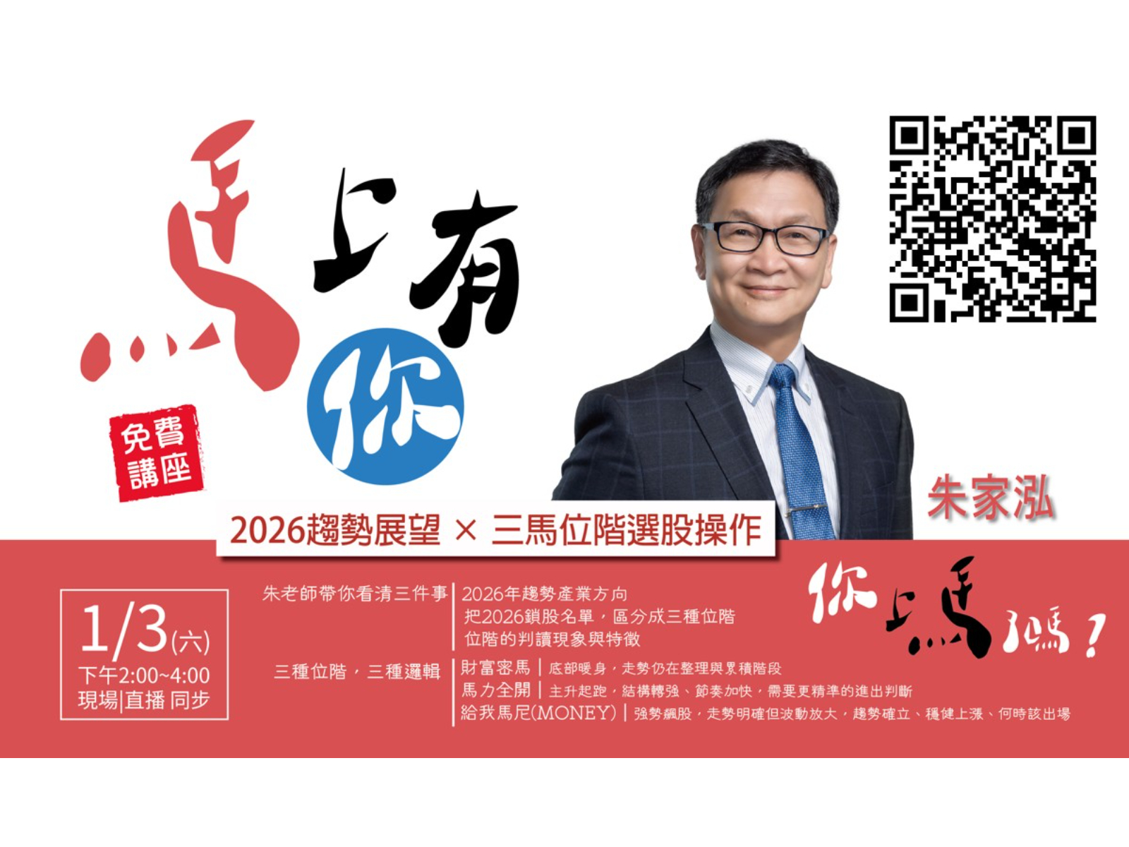 2026台股開紅盤怎麼看？技術分析大師朱家泓揭秘馬年錢脈