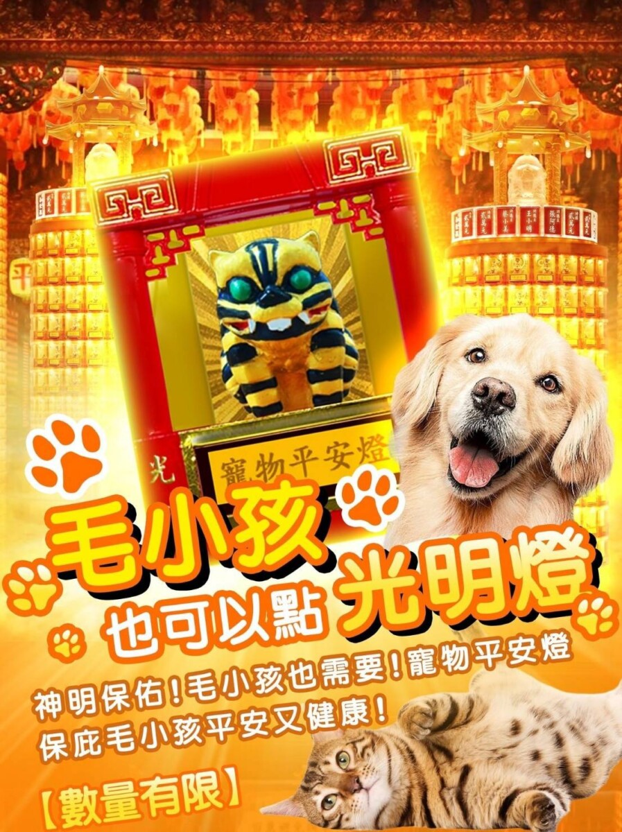 從平安符到光明燈　寵物祈福服務成宮廟新趨勢